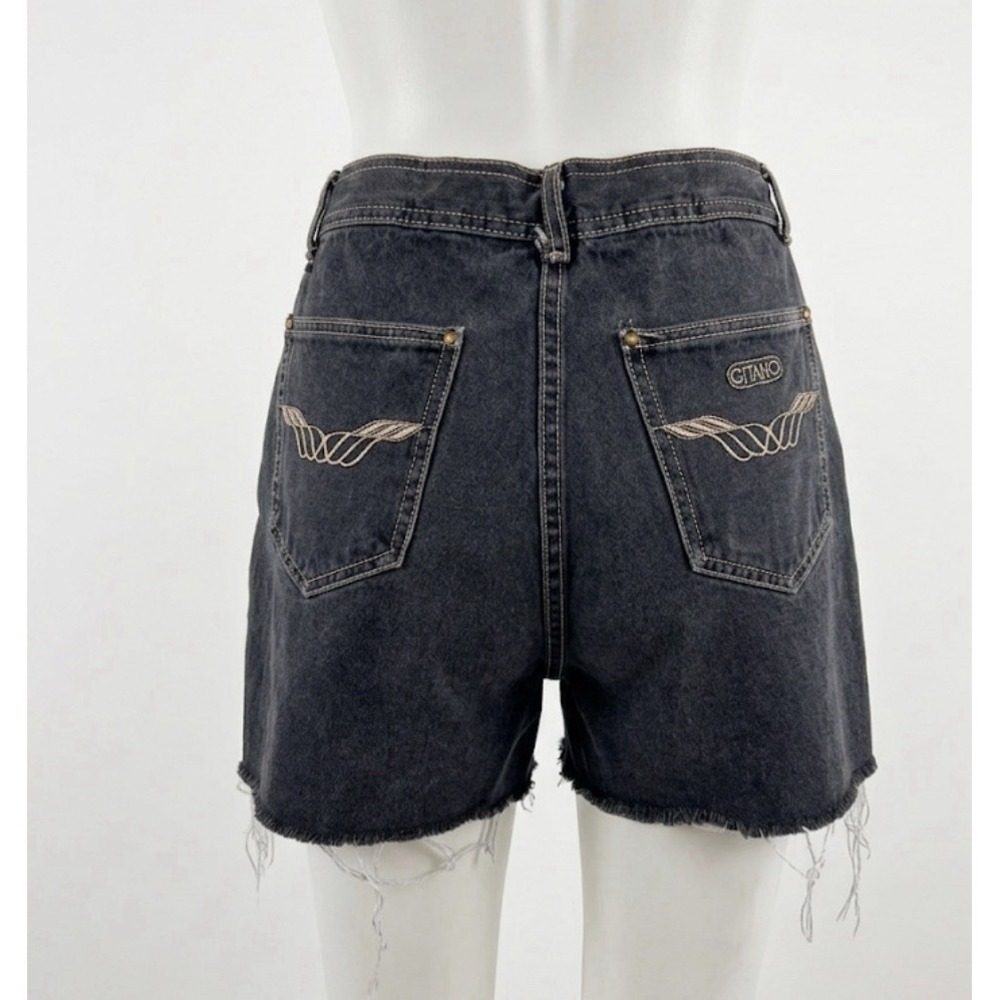Vintage 90s Gitano High Waisted Mom Shorts Black Denim Women's Size 13/14 Cotton